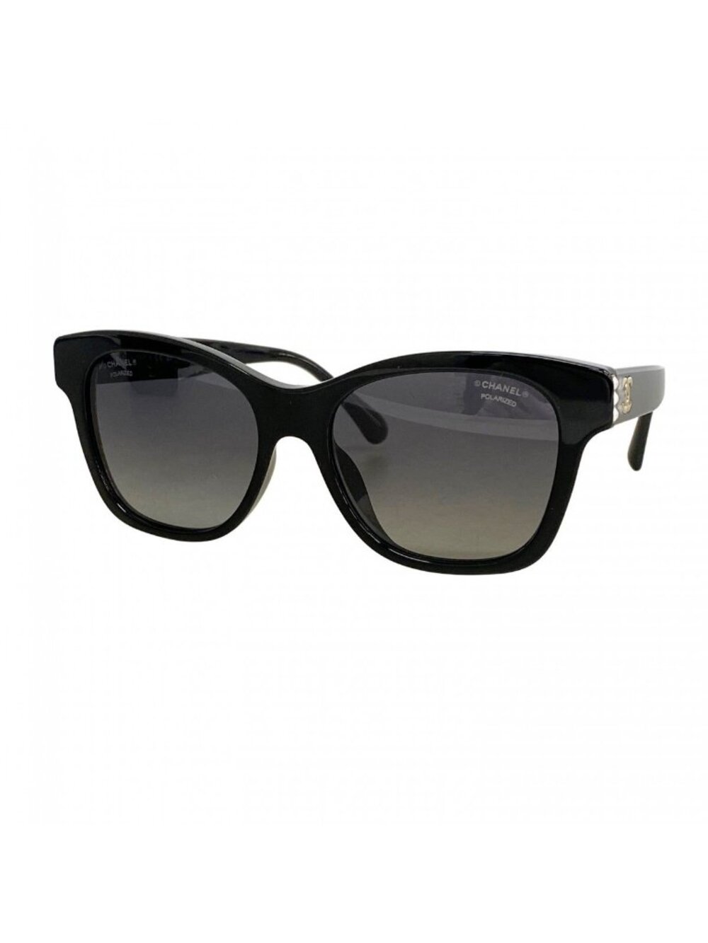 Chanel Sunglasses Acetate Black Champagne Gold Eyewear - Picture 1 of 8